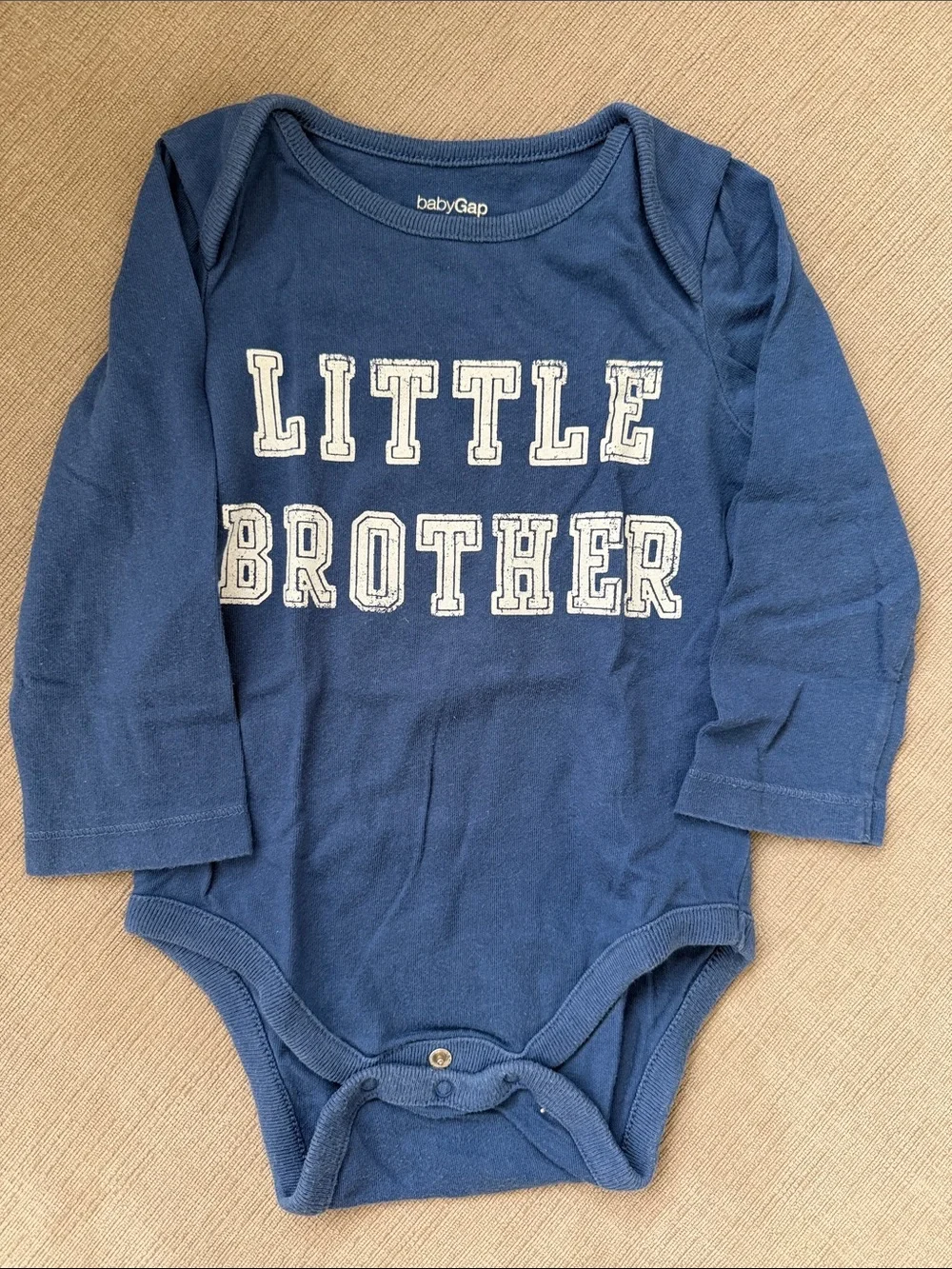 Baby GAP Navy Blue 'Little Brother' Long-Sleeve One-Piece